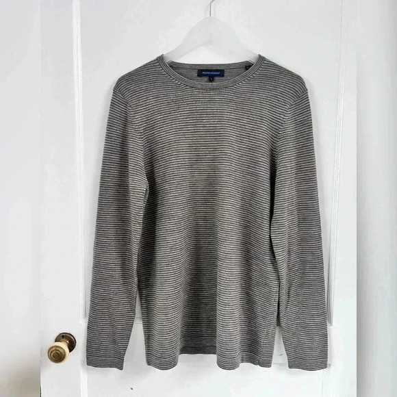 PATRICK ASSARAF STRIPED CREWNECK MERINO WOOL SWEATER NEW - Picture 1 of 6